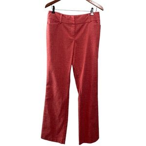 7th Avenue Gauze Pattern Red Women’s Straight Leg Pants Size 8 Career Wear
